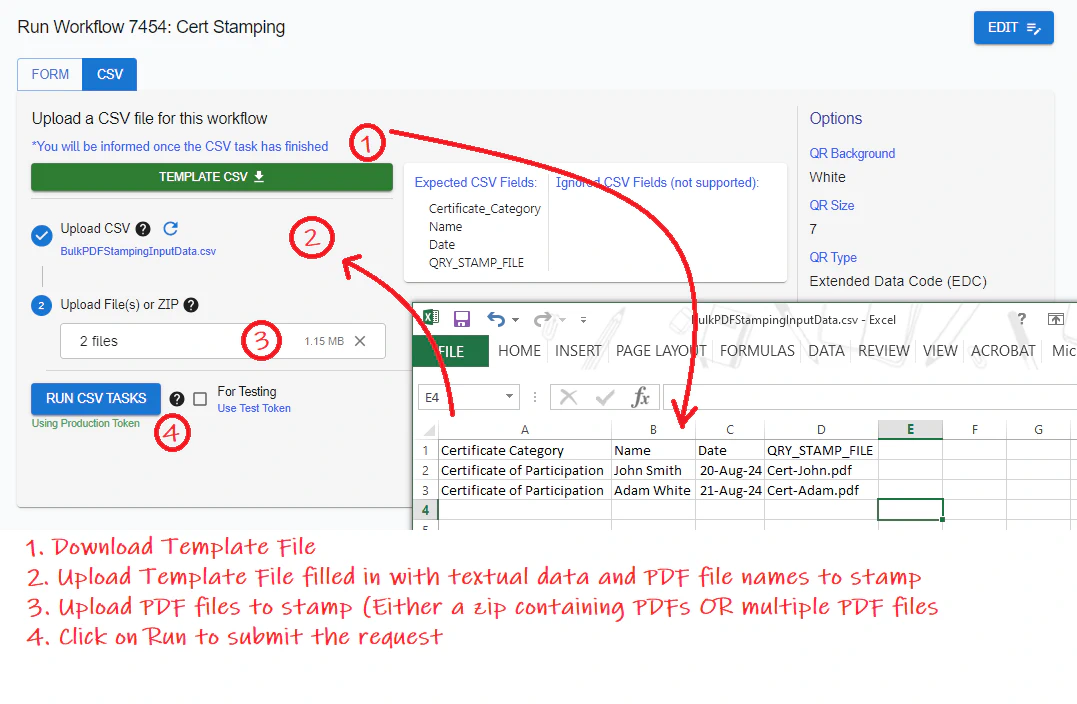 PDF file stamping in bulk