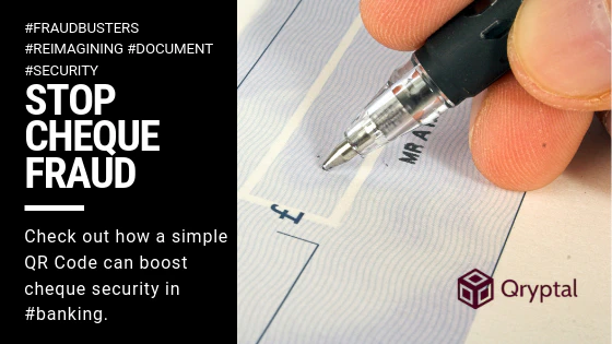Avoid cheque forgery using secure qr code