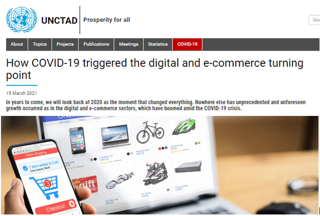news article on Covid-19 triggered e-commerce boom
