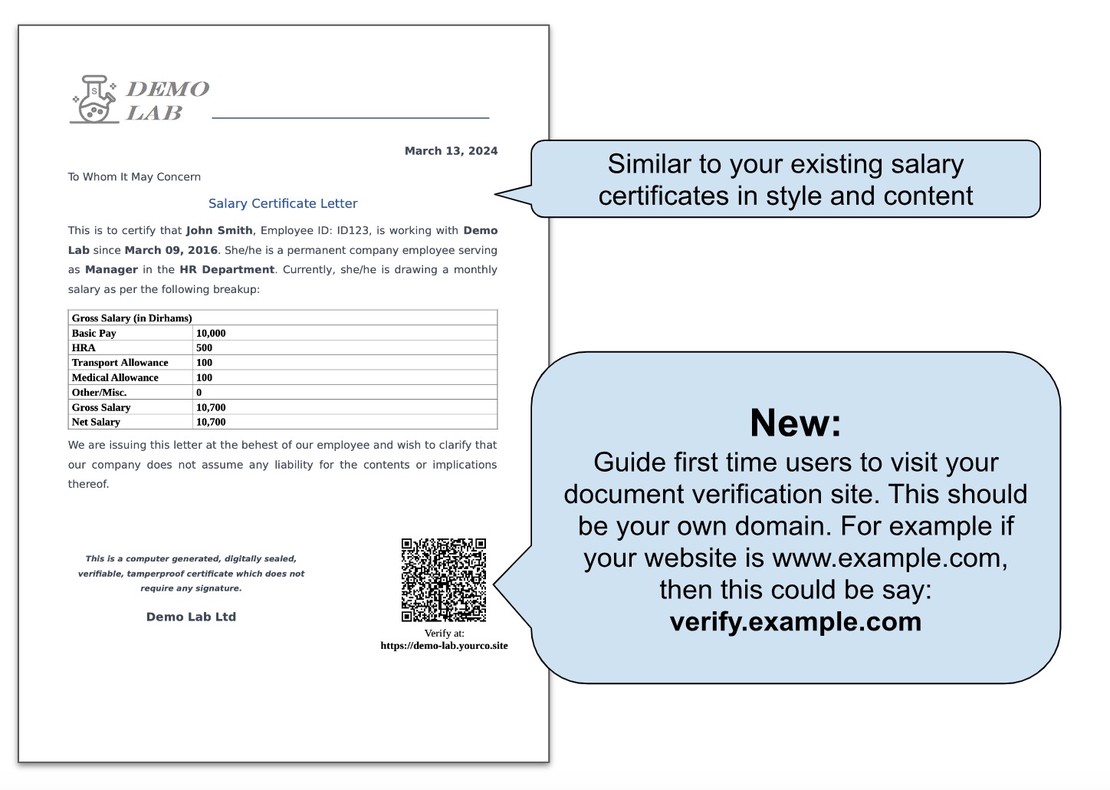How to Generate Verifiable Salary Certificates