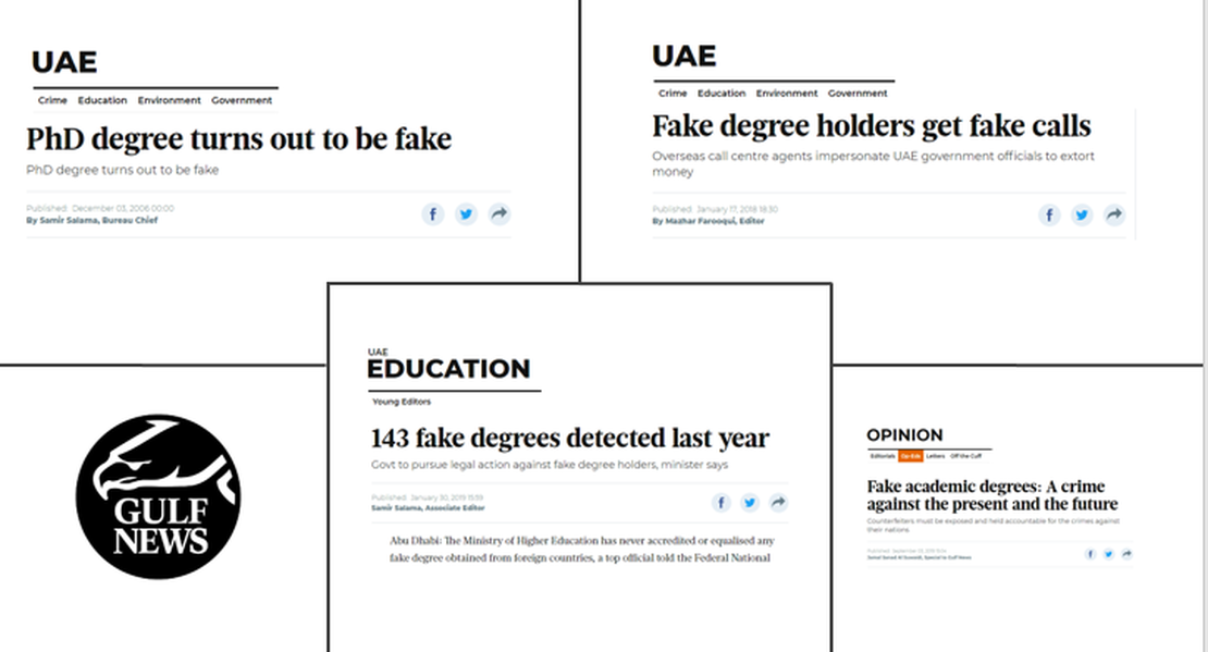 Why are fake degrees a big concern in the Gulf region?