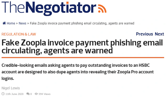 news article on fake invoices