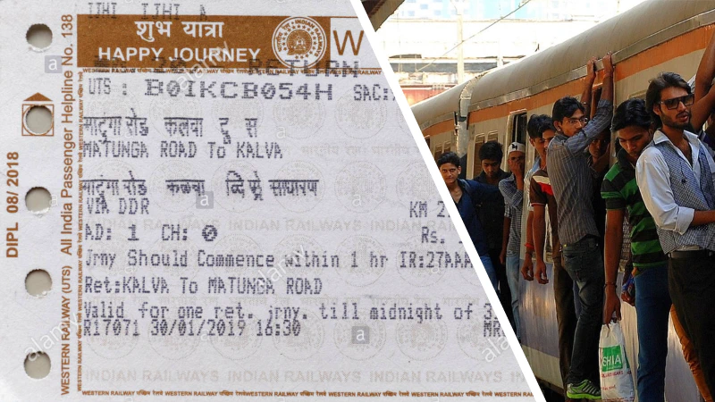image of railway ticket and commuters