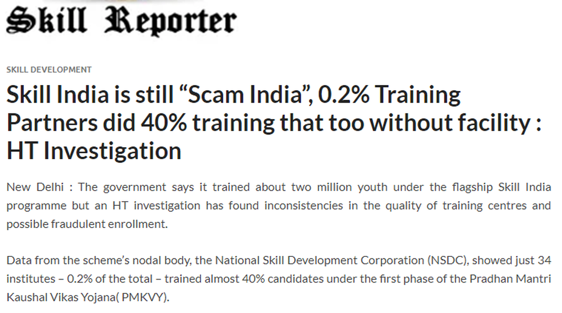 Why India's Atmanirbharta (Self-reliance) depends on skill development....