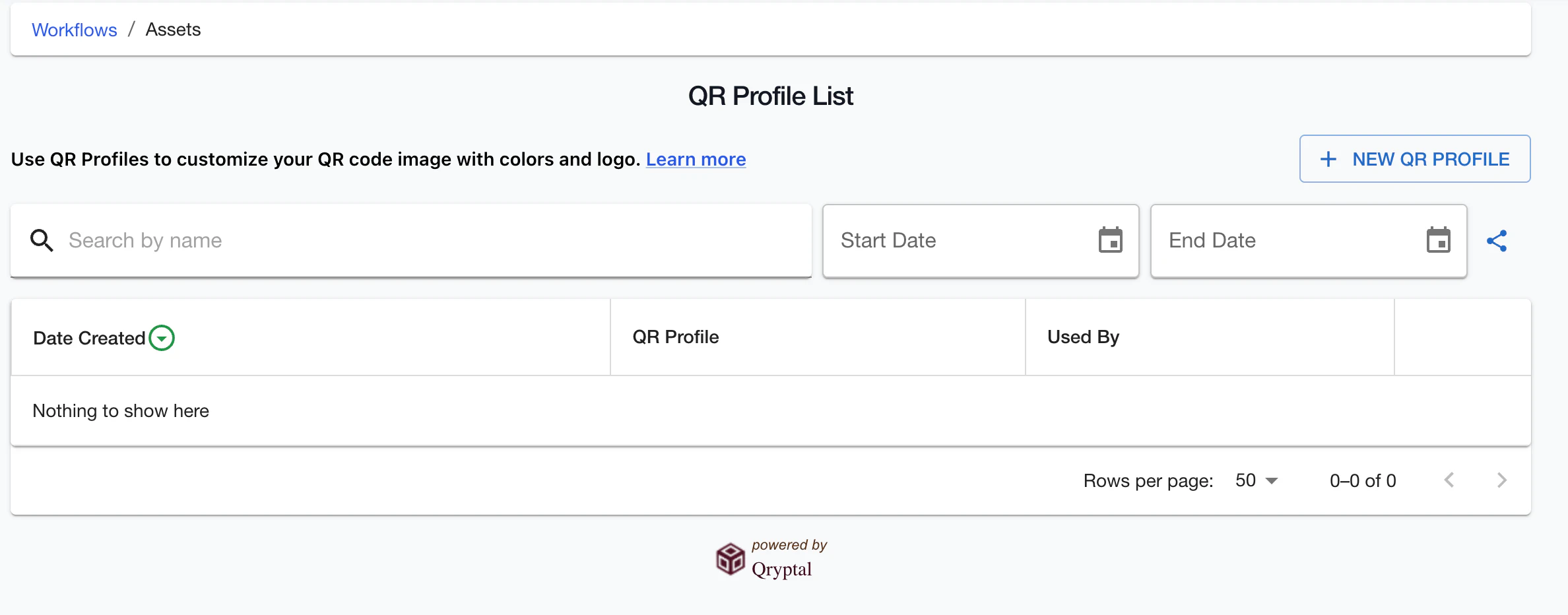 Manage and organize all your QR Profiles in one place